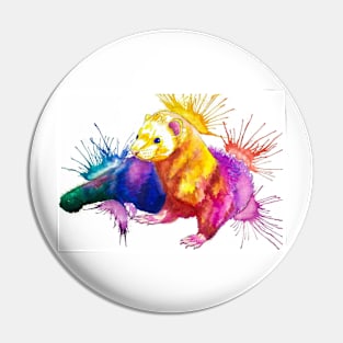 Color Splash Ferret Pin