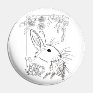 Rabbit Portrait Pin