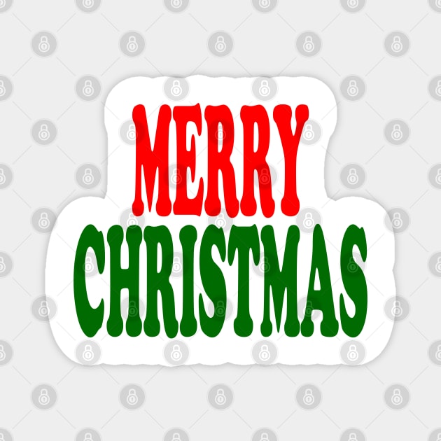 Merry Christmas Red and Green Magnet by Creatifly Graphic Tees