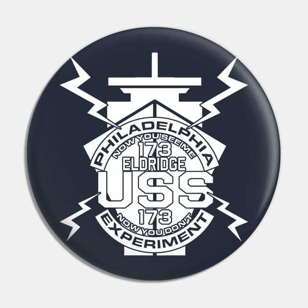 Philadelphia Experiment White USS Eldridge 174 Conspiracy Pin by justswampgas