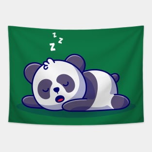 Cute Panda Sleeping Cartoon Illustration Tapestry