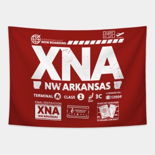 Vintage Northwest Arkansas XNA Airport Code Travel Day Retro Travel Tag Tapestry