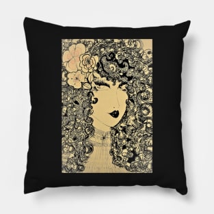 70S ART DECO DOLLY PRINT RETRO Pillow