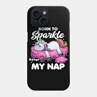 Born To Sparkle Cartoon Unicorn Phone Case