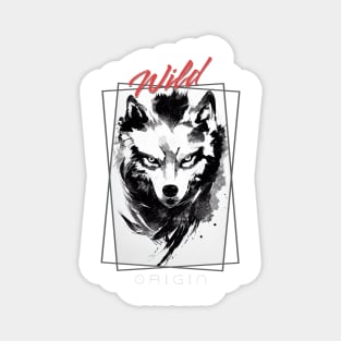 Wolf Wild Nature Free Spirit Art Brush Painting Magnet