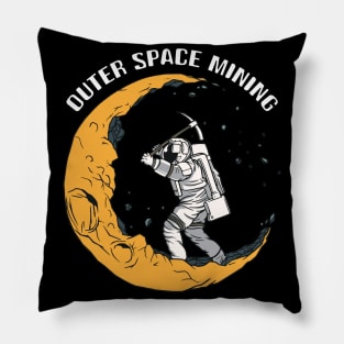 Outer Space Mining - Funny Moon Cryptocurrency Rocket E-cash Pillow