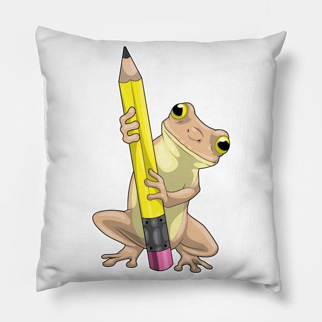 Frog Pupil Pencil School Pillow by Markus Schnabel