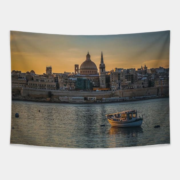 Malta Sunset Tapestry by GRKiT