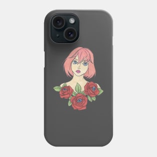 Pastel Rose Girl Phone Case