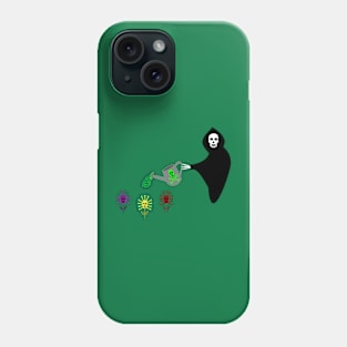 Grim Reaper Watering the Skull Flowers Fantasy Art Phone Case