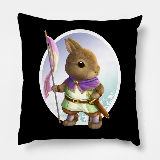 Adventure Bunny Pillow by JadedSketch
