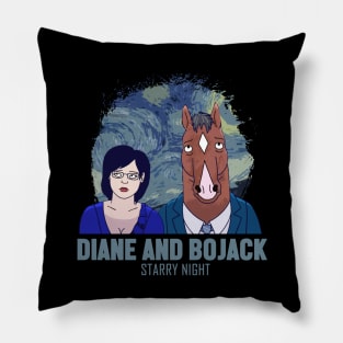 bojack and diane starry night Pillow