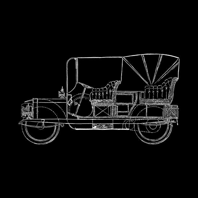 1907 Car Blueprint by Boyanton Designs