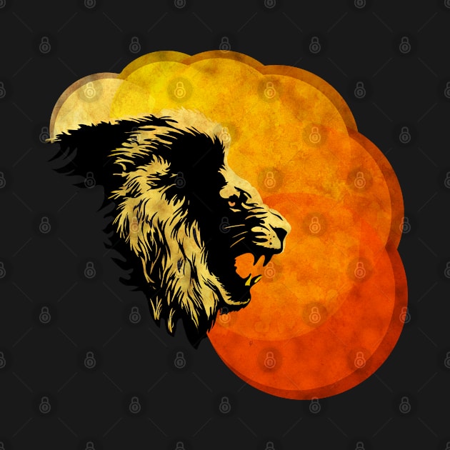 NIGHT PREDATOR: lion silhouette illustration by SFDesignstudio