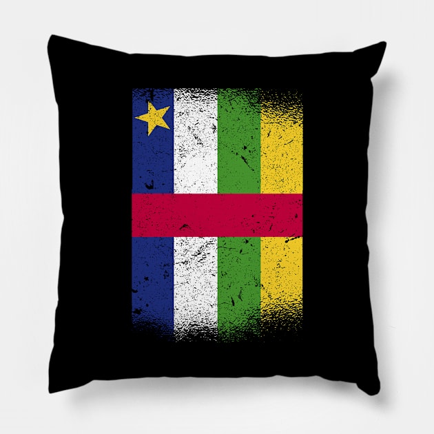 Vintage Distressed Central African Republic Flag Pillow by BramCrye