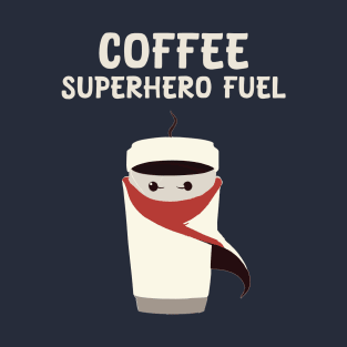 Coffee cup wearing a superhero cape T-Shirt