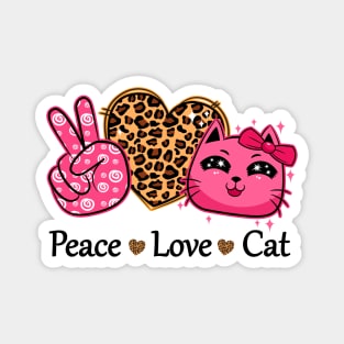 Peace Love Cat Magnet