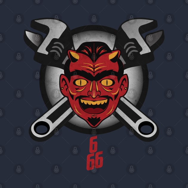 Vintage Mechanic Devil by CTShirts