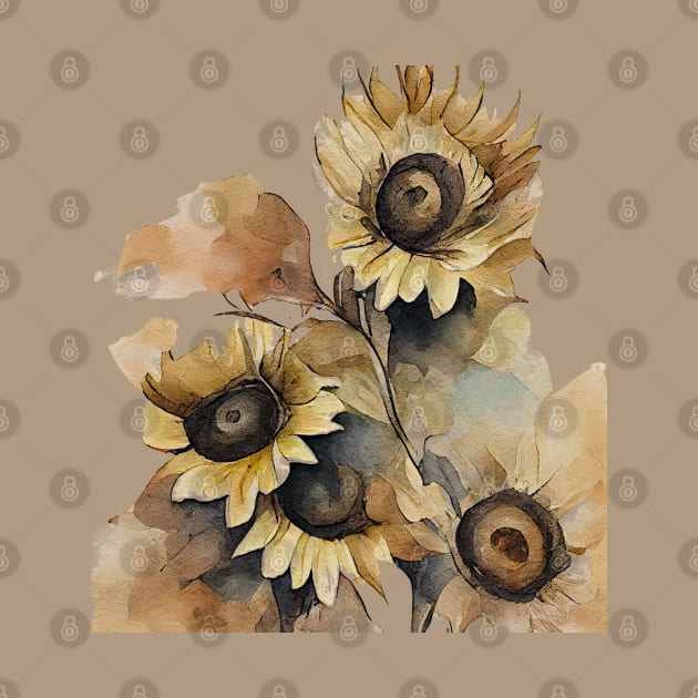 Sunflower watercolor #1 by RunAki