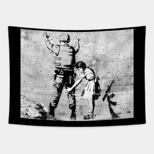 Banksy Girl and Soldier Tapestry