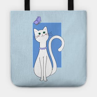 Pretty Kitty with pearls Tote