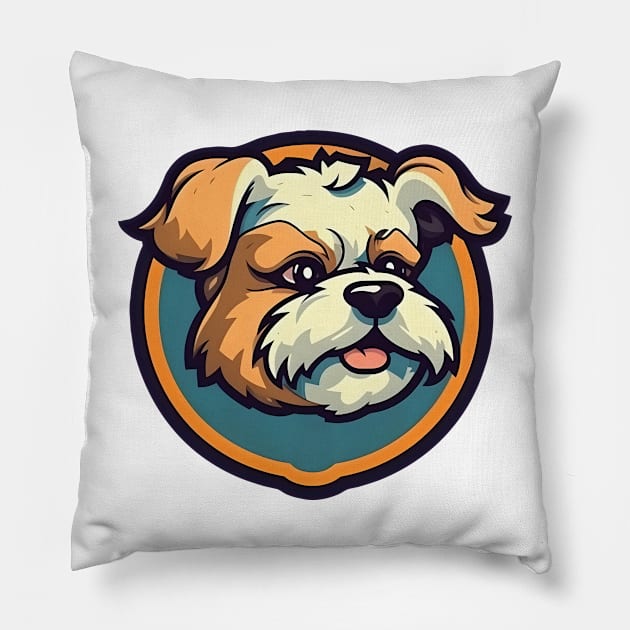 Maltese bologna dog cartoon portrait Pillow by KOTYA