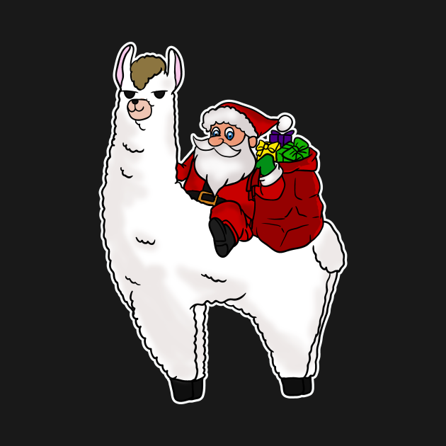 Christmas Santa Llama Funny Xmas Gift Alpaca - Christmas Llama Santa - T-Shirt | TeePublic