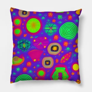 Neon Fiesta Pattern Pillow