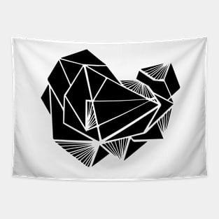 Geometric elegant modern mid center black Tapestry