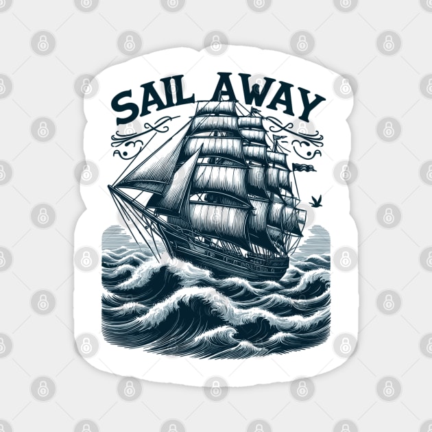 Sail Away Magnet by Vehicles-Art