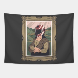 Mona Lisa in helmet Tapestry