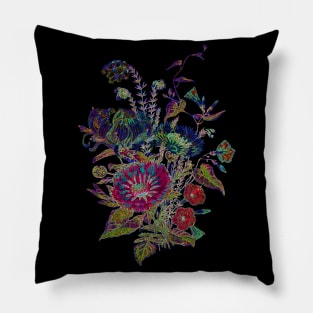 Black Panther Art - Glowing Flowers in the Dark 9 Pillow