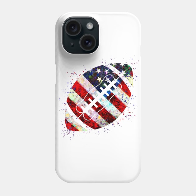 American Football Ball Watercolor Silhouette Phone Case by LotusGifts