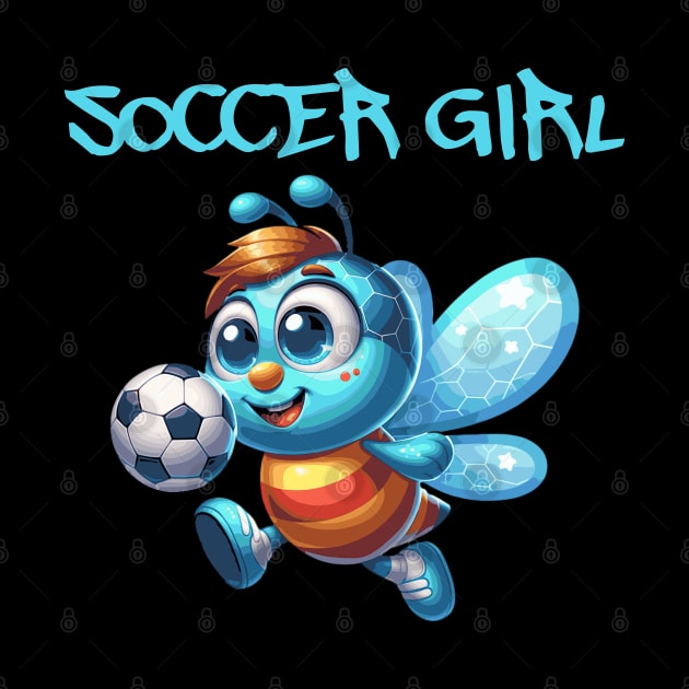 Funny Bee Soccer Girl by JoeStylistics