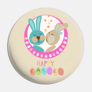 Happy Easter Love bunnies Pin