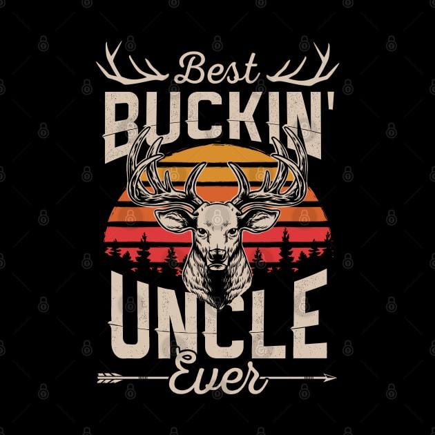 Retro Vintage Best Buckin' Uncle Hunting Gift For Hunter by HCMGift