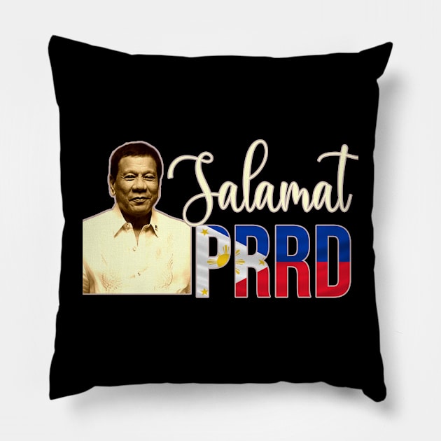 Salamat PRRD Thank You President Rodrigo Roa Duterte Philippines Davao DDS Gift Farewell Keepsake Pinoy Pinay Pillow by familycuteycom