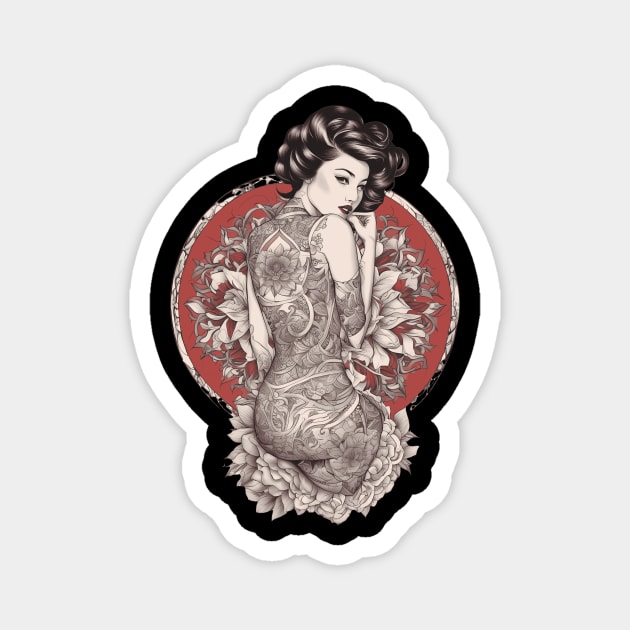 Mystical Graceful Asian Lady Magnet by animegirlnft