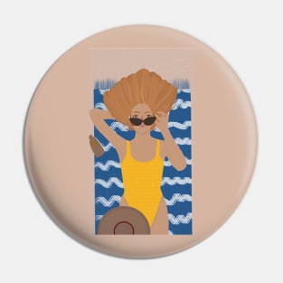 Girl on Beach Pin