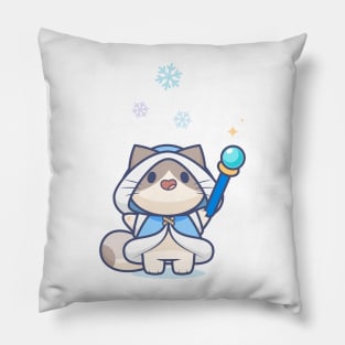 Tiny Ice Mage Kitty Pillow