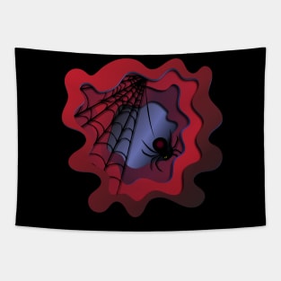 Spooky Spider Web Halloween Tapestry