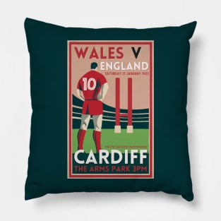 Vintage Welsh Rugby Union Poster Pillow