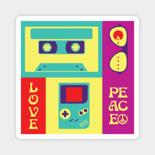 Retro Objects Nostalgia Flat Design Magnet