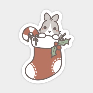 Christmas Stocking Bunny Magnet