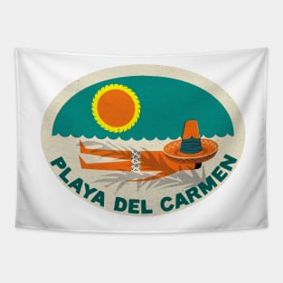 Playa Del Carmen Mexico Vintage Style Tapestry