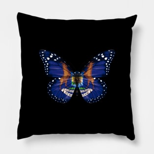 Michigan Flag Butterfly - Gift for Michigander From Michigan MI Pillow