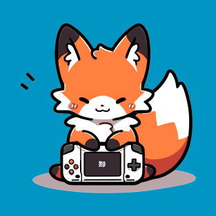 Cute fox and game controller T-Shirt