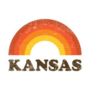 Vintage Kansas Souvenir Retro 60s Rainbow T-Shirt