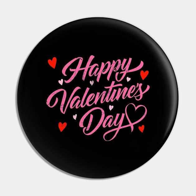 Happy Valentines Day Love Hearts design Pin by SzarlottaDesigns