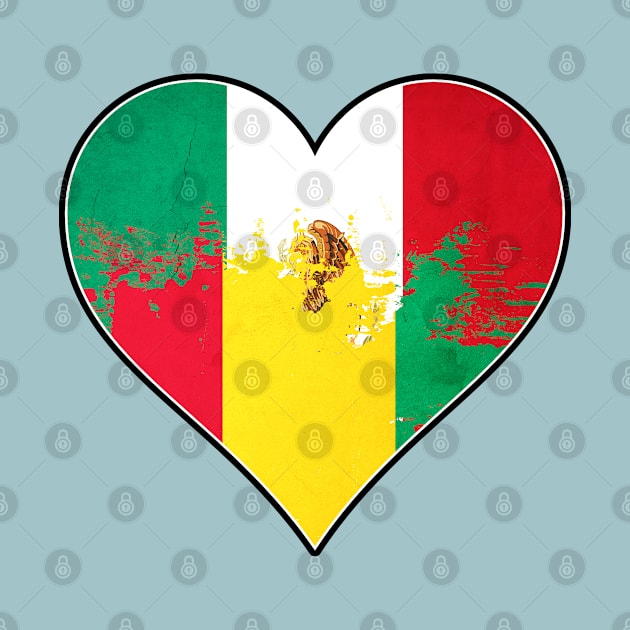 Mexican and Guinean Heart Mix Heritage Flag by Just Rep It!!